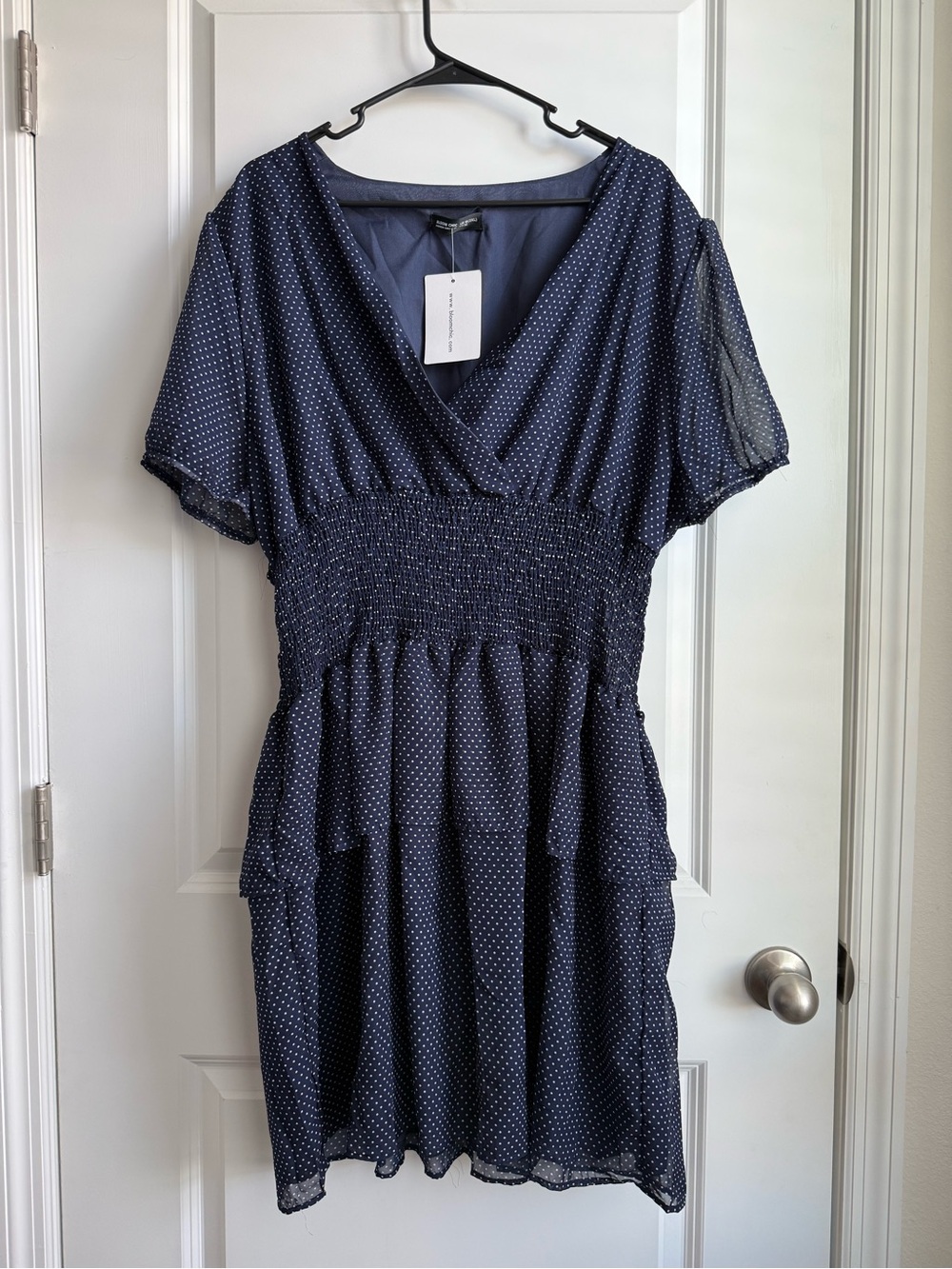 BloomChic NWT 2XL Navy Polka Dot Dress